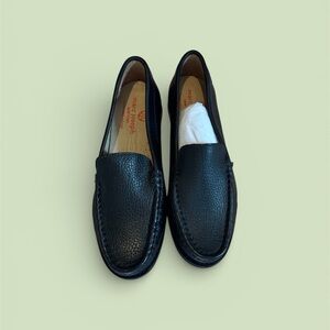 Marc Joseph Black Leather Slip-Ons